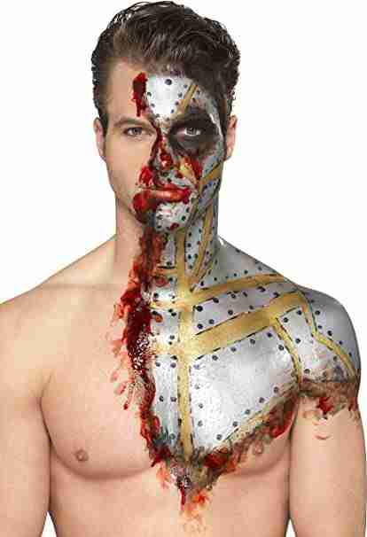 Metallic Flüssiglatex Make-up Kit Gold Silber Smiffy's