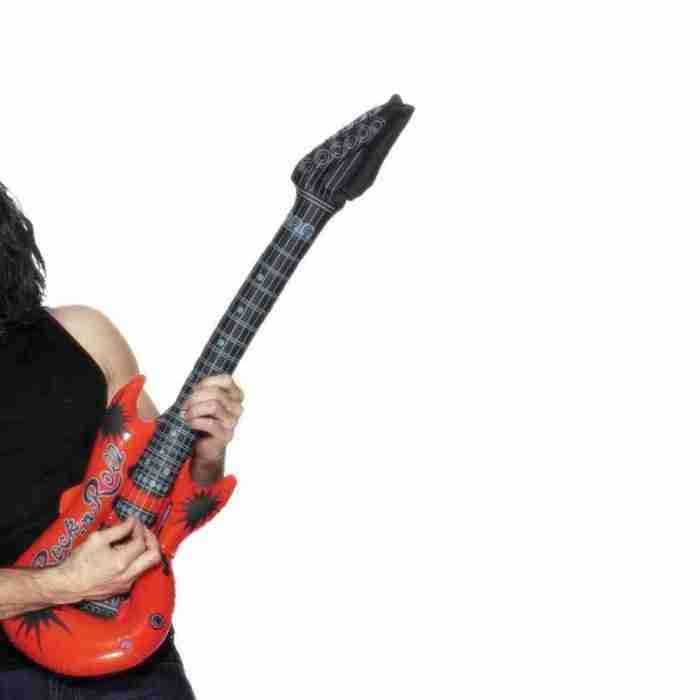Aufblasbare Gitarre Kostüm Accessoire bunte Farben Rockstar