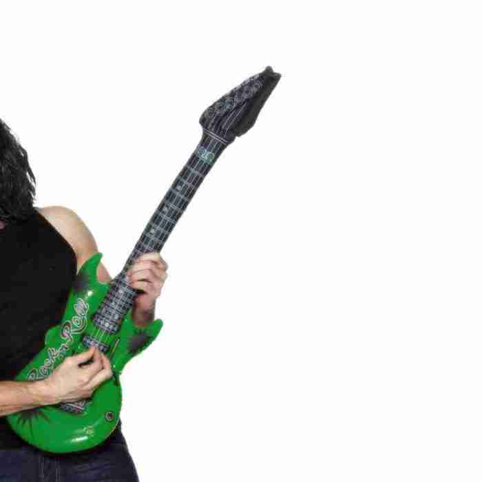 Aufblasbare Gitarre Kostüm Detail Ansicht bunt