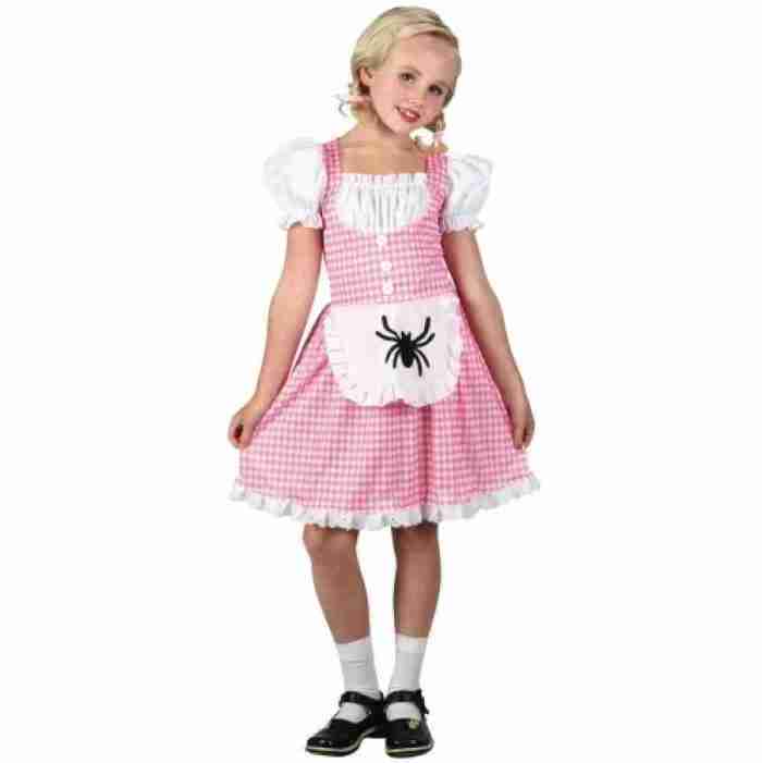Märchenkostüm Miss Muffet rosa Kinder Faschingskostüm