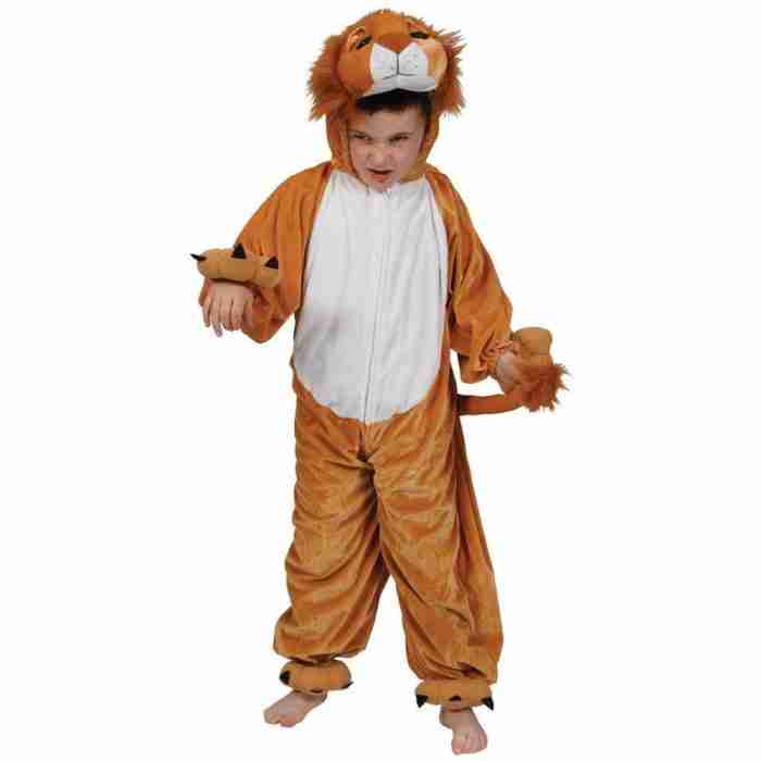 Löwen Kostüm Kinder - Braunes Tierkostüm mit Mähne für Karneval