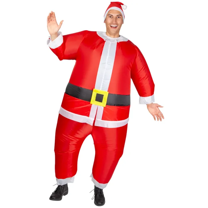 Aufblasbares Weihnachtsmann Kostüm Seitenansicht Details