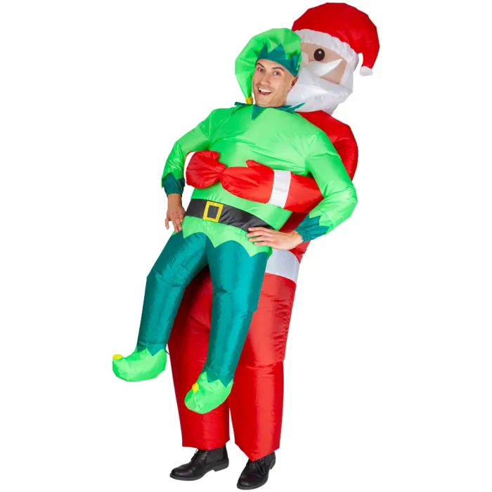 Aufblasbares Santa Kostüm Seitenansicht Weihnachtsfeier