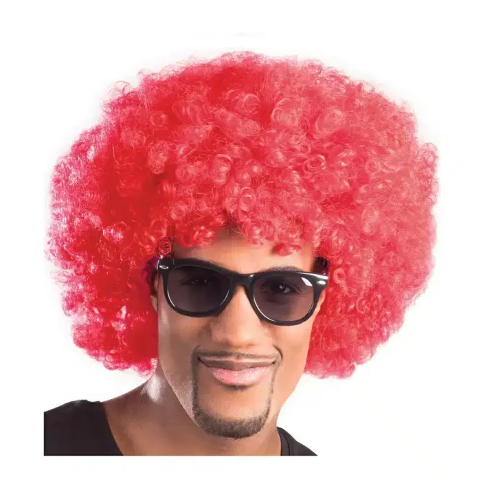 Afro Perücke Rot Retro Kostüm Accessoire Karneval