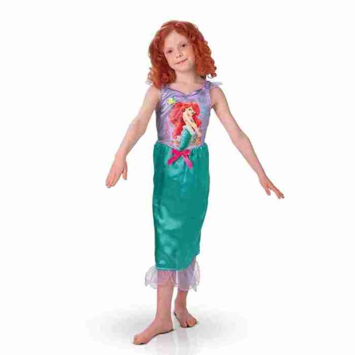 Kinder Disney Kostüm Ariel blau Meerjungfrau Kleid Mädchen