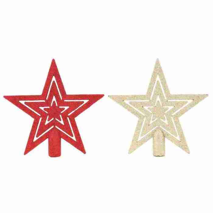 Weihnachtsbaumspitze Stern Gold Glitzer traditioneller Weihnachtsschmuck