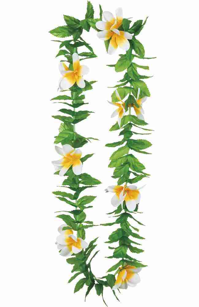 Weiße Blütenkette Hawaii Lei Damen Fasching Accessoire