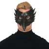 Halloween Maske Eule schwarz EVA Halbmaske Kostüm