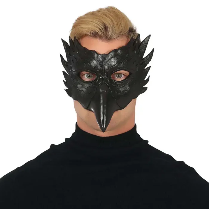 Halloween Maske Eule schwarz EVA Halbmaske Kostüm