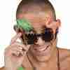 Hawaii Party Brille Tropical schwarz bunte Sonnenbrille Karneval