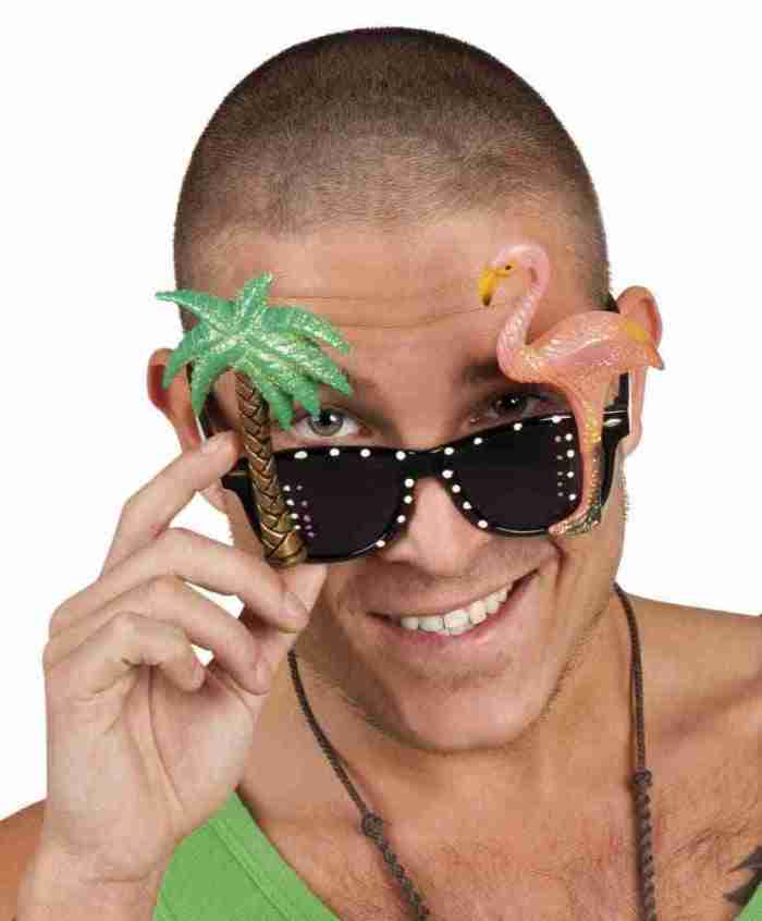 Hawaii Party Brille Tropical schwarz bunte Sonnenbrille Karneval