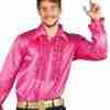 Disco Party Hemd Hot Pink - Herren 70er Jahre Kostüm