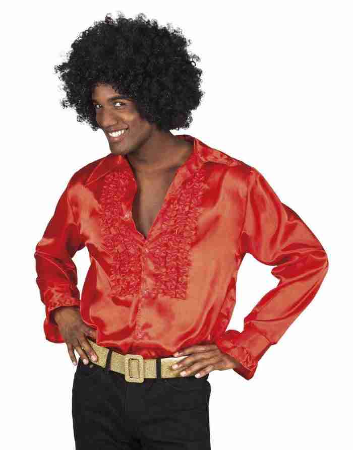 Disco Party Hemd Rot - 70er Jahre Kostüm für Herren