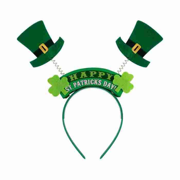 St. Patrick's Day Haarreif grün mit Wackel-Kleeblättern irisches Accessoire
