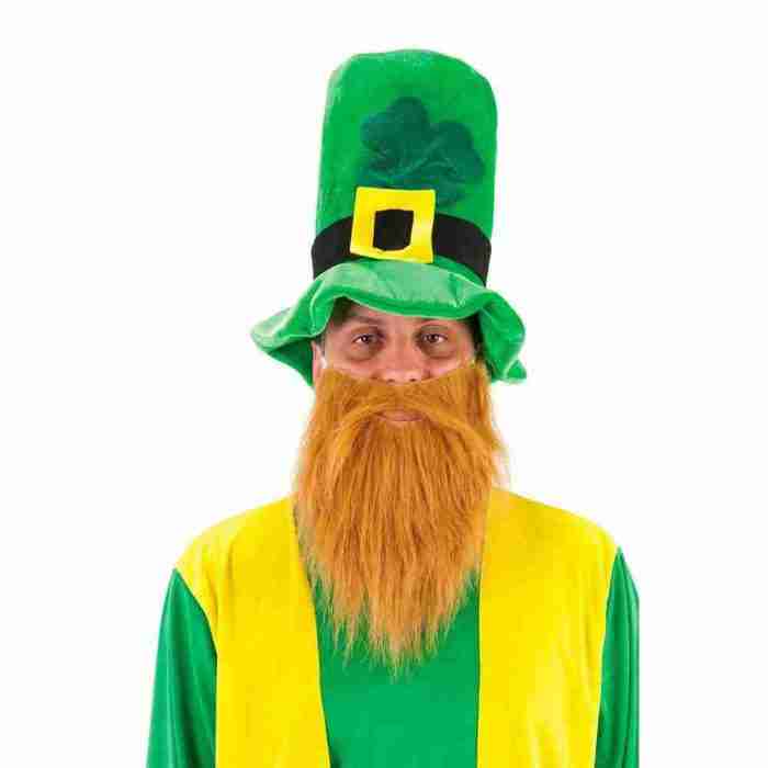 Kobold Hut mit Bart grün orange St. Patrick's Day Kostüm