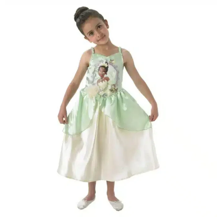 Disney Tiana Prinzessin Kostüm für Kinder in grün mit Seerosenblatt-Motiven