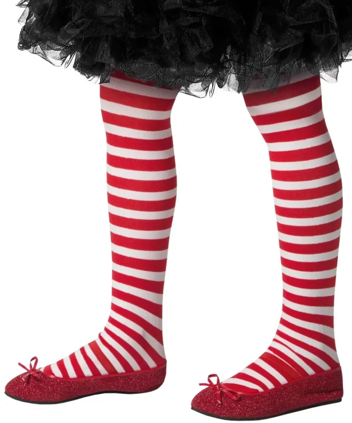 Kinder Strumpfhose gestreift rot weiß Smiffy's Karneval