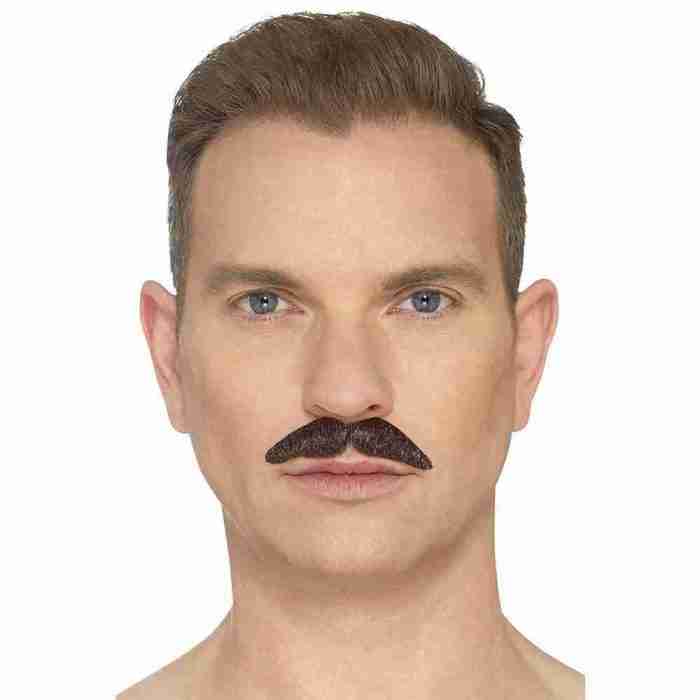 Schnurrbart Braun handgeknüpft professionell Smiffy's Karneval