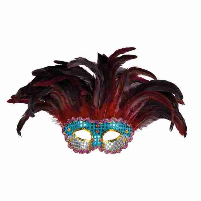 Phoenix Queen Augenmaske Detail Federverarbeitung Karneval Accessoire