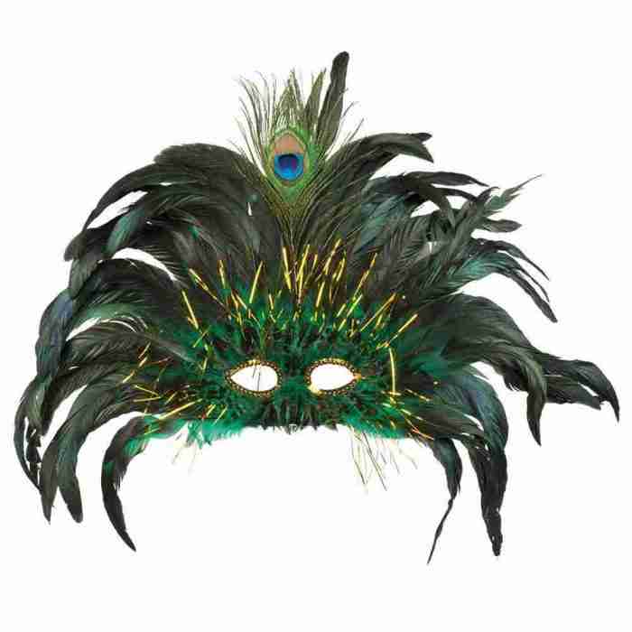 Pfauenfeder Augenmaske Königin Maskenball Karneval Fasching