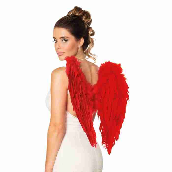 Engelsflügel Gefaltet 50x50cm Rot - carnivalstore.de