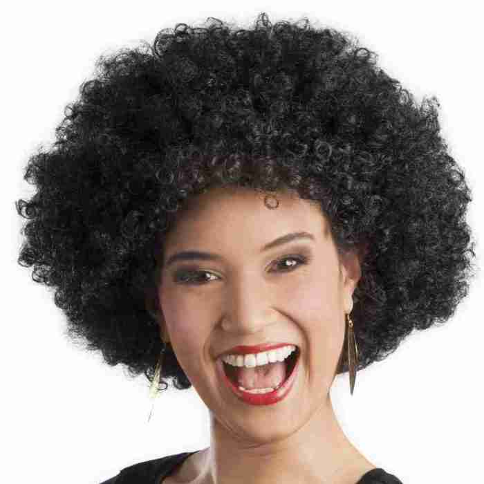 Schwarze Afro Perücke Disco Look 80er Jahre Kostüm