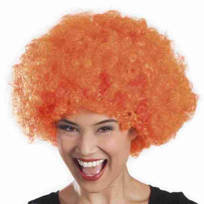 Orange Afro Perücke Disco Style Unisex Kostüm Accessoire