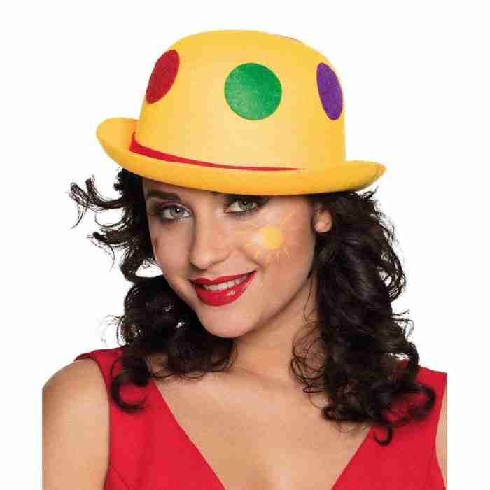 Karnevalshut Clown Melone Binky Bowler 6 Farben - carnivalstore.de