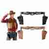 Sheriff Doppel Holster Braun Schwarz Cowboy Kostüm Accessoire - carnivalstore.de