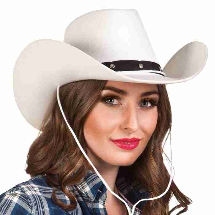 Cowboy Hut Wichita weiß mit Kordel - carnivalstore.de