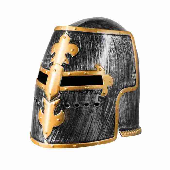 Kreuzritter Helm Seitenansicht mit Visier Mittelalter Kostüm