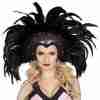 Showgirl Kopfschmuck Elona schwarz-silber Federschmuck Damen