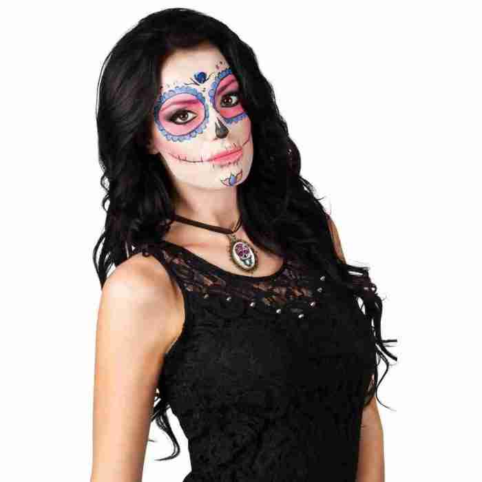 Calavera Halskette schwarz weiß Day of the Dead Totenkopf Schmuck