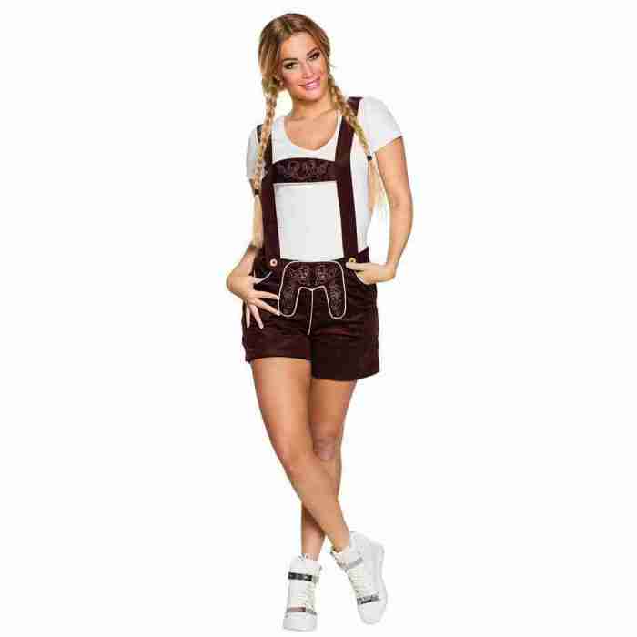 Lederhosen Kostüm Damen braun Oktoberfest Tracht Erika