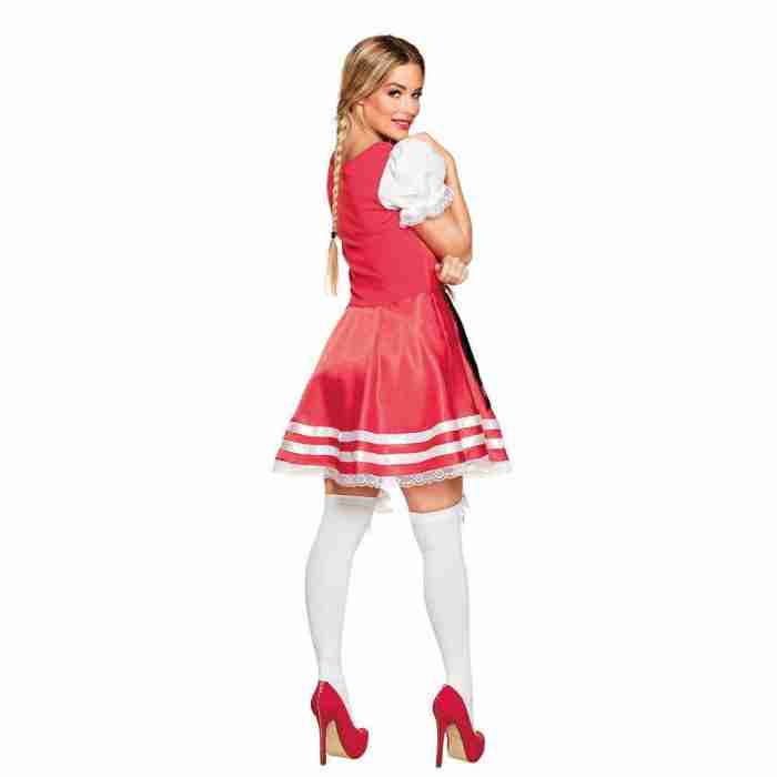 Helena Kostüm Rot Rückansicht - Oktoberfest Dirndl - carnivalstore.de