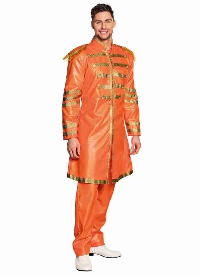 Herren Karnevalskostüm Sgt. Pepper Orange - 60er Jahre Kostüm