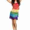 Regenbogen Flapper Kleid 1920er Jahre Damen Karnevalskostüm mehrfarbig