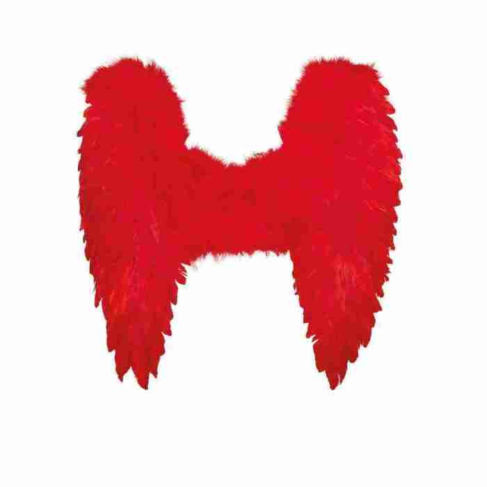 Rote Federflügel Teufelsflügel 50cm Halloween Karneval Accessoire