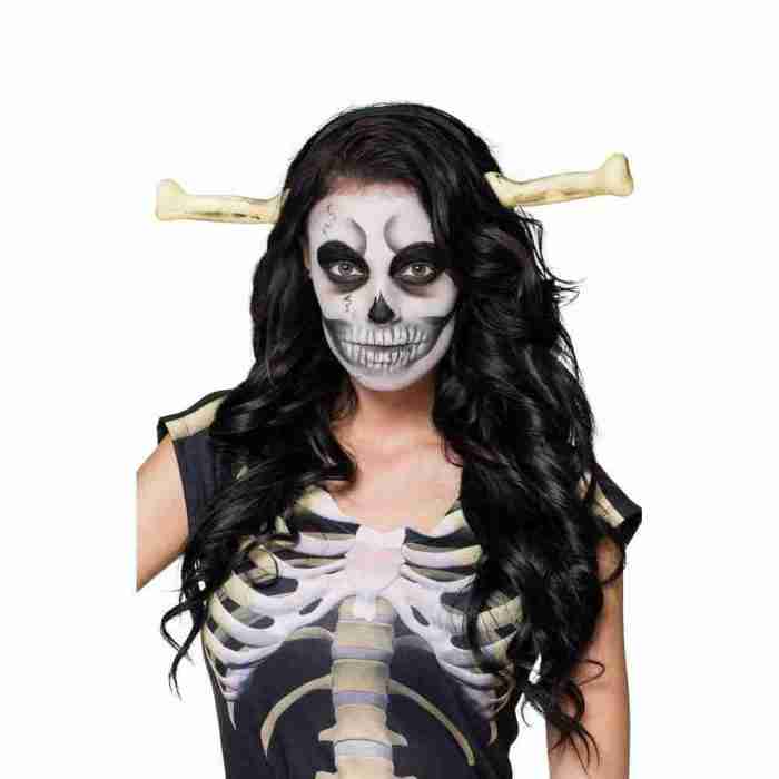 Halloween Tiara Knochen Haarreif Skelett Kopfschmuck silber