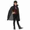 Vampir Umhang Kinder schwarz mit Stehkragen Halloween Kostüm Cape