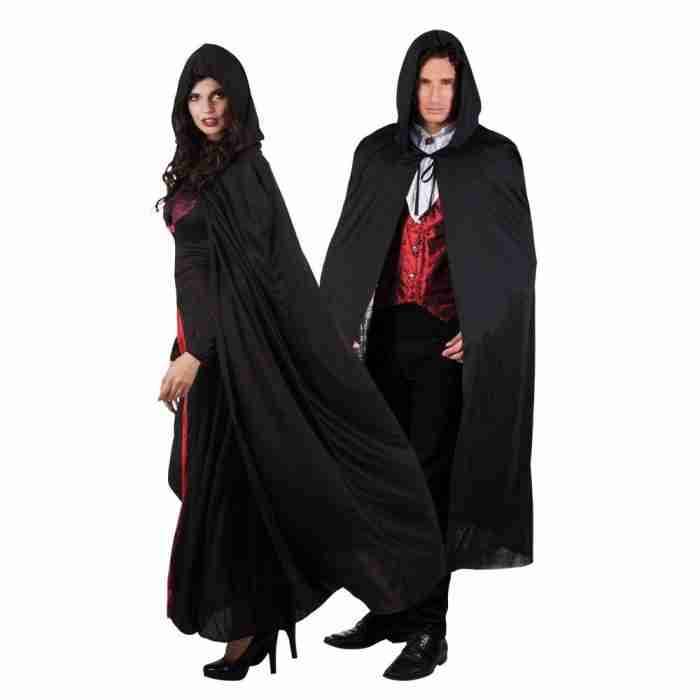 Halloween Cape Dämmerung 180cm in Schwarz - mysteriöser Umhang
