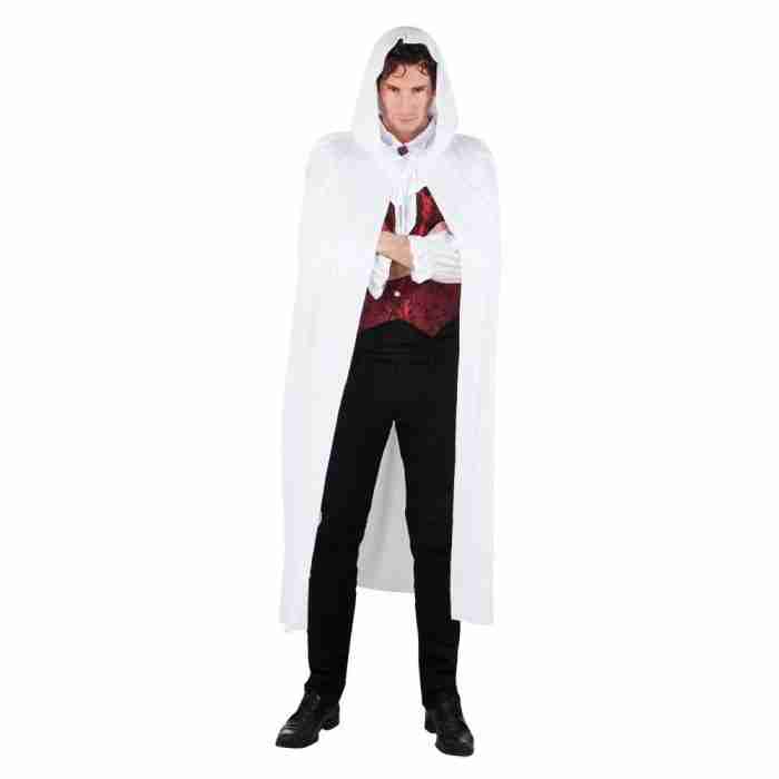 Halloween Cape Dämmerung Weiß Detail - reine Eleganz