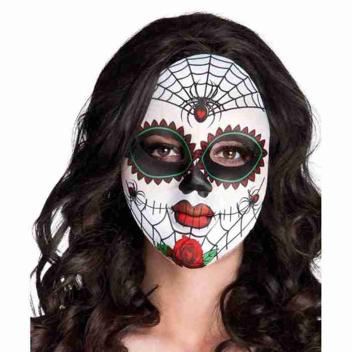 Day of the Dead Maske Mrs Dia de los Muertos Gesichtsmaske weiß