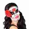 Augenmaske La Blanca Day of the Dead rot weiß Karneval Halloween