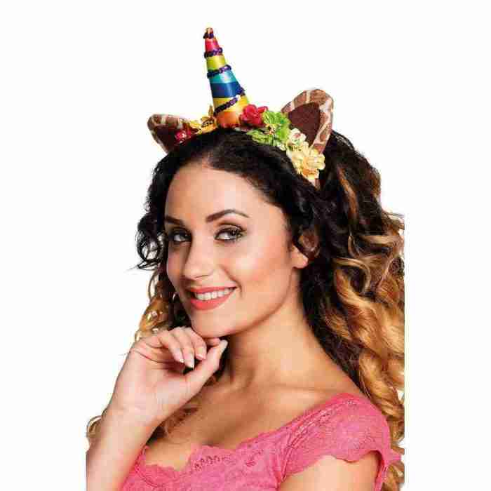 Einhorn Haarband Dschungel Tiara mehrfarbig Karneval Accessoire