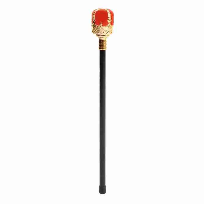 Königszepter 48cm Gold Rot Karneval Kostüm Accessoire
