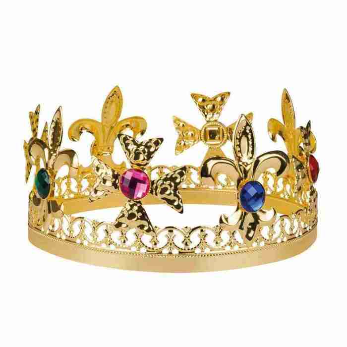 Goldene Königskrone mit Edelsteinen Fasching Accessoire