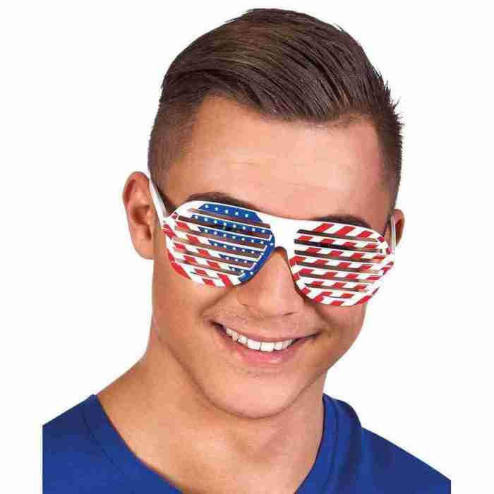 USA Party Brille amerikanische Flagge rot weiß blau Kostüm Accessoire