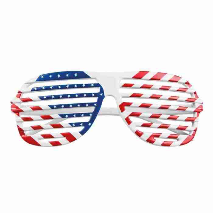 USA Party Brille Stars and Stripes Design Retro 80er Jahre