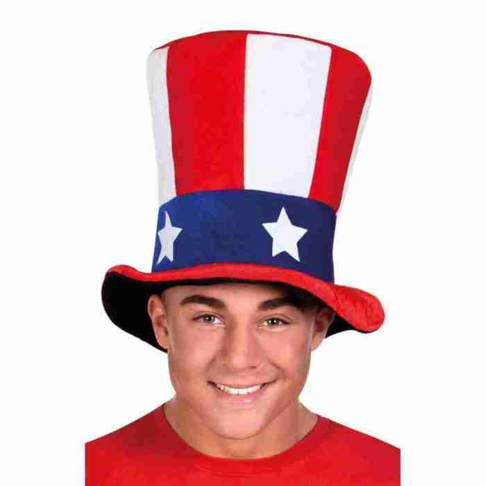Uncle Sam Hut USA Flagge patriotischer Karneval Hut